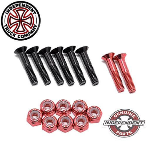 Pack visserie Independent GP Philipps 0.875" black red (jeu de 8)
