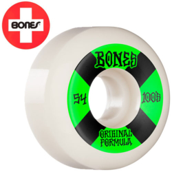 Roues BONES (JEU DE 4) 100'S 54MM V5 #4 WHITE SIDECUT