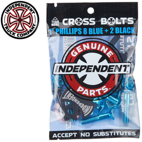 Pack visserie Independent GP PHILLIPS 1 POUCE BLUE Black (JEU DE 8)