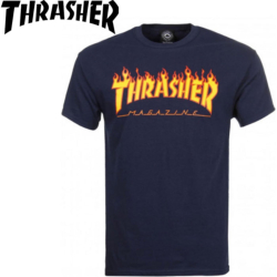 Tee-shirt Thrasher Navy Blue Flame logo