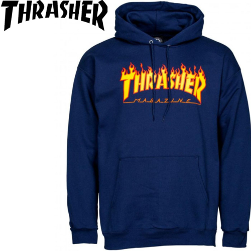 Sweat-shirt à capuche Thrasher Flame Logo Navy