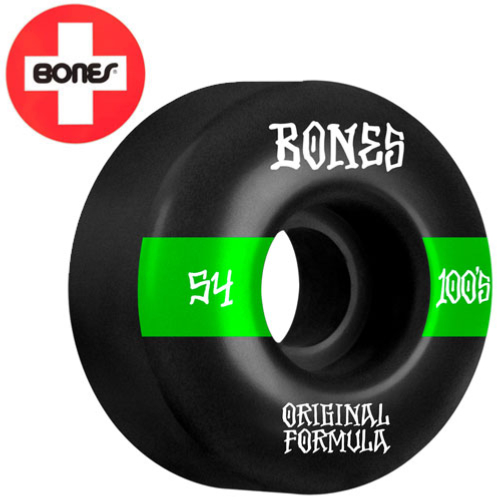 Roues BONES (JEU DE 4) 100'S 54MM V4 #14 BLACK WIDE