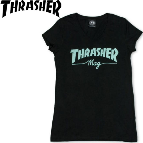 Tee-shirt Thrasher Girl Skate Mag Black teal