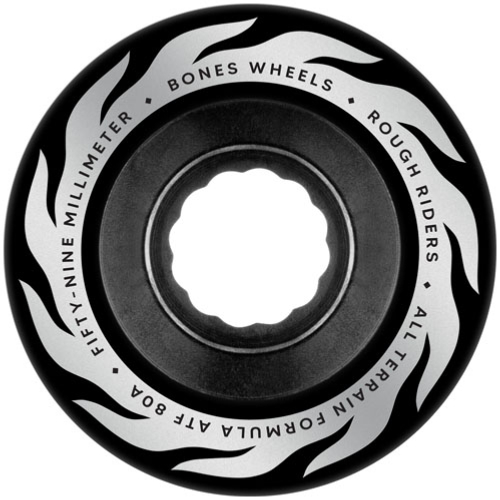 BONES WHEELS (JEU DE 4) ATF 59MM ROUGH RIDERS FLAME 80A BLK