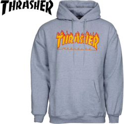 Sweat-shirt à capuche Thrasher Flame Logo Grey
