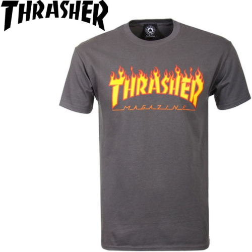 Tee-shirt Thrasher Charcoal Flame Logo