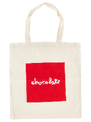 CHOCOLATE BAG RED SQUARE TOTE NATURAL