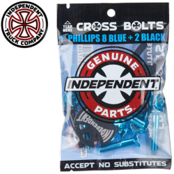 Pack visserie Independent GP PHILLIPS 1 POUCE BLUE Black (JEU DE 8)
