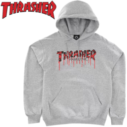 Sweat-shirt à capuche Thrasher BLOOD DRIP HOOD ASH